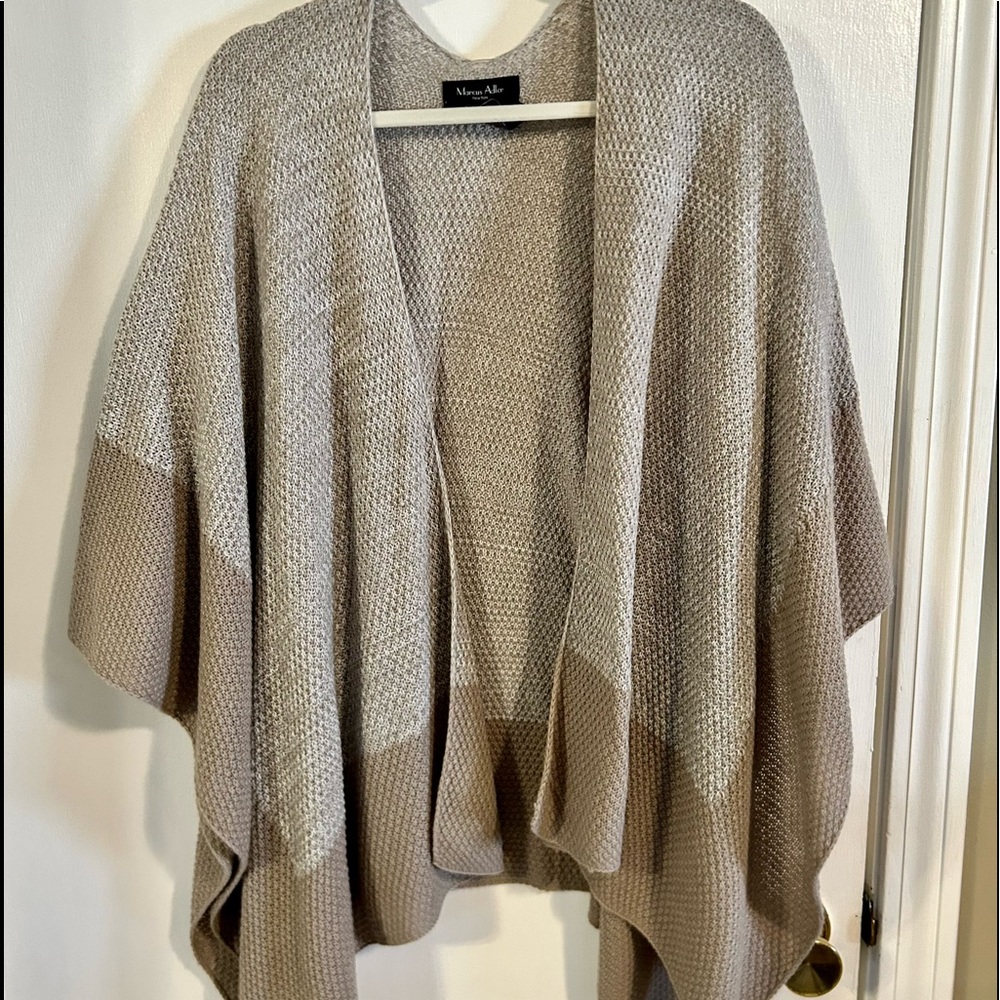 Beige, one size fits all, Marcus Adler soft cardigan/poncho sweater